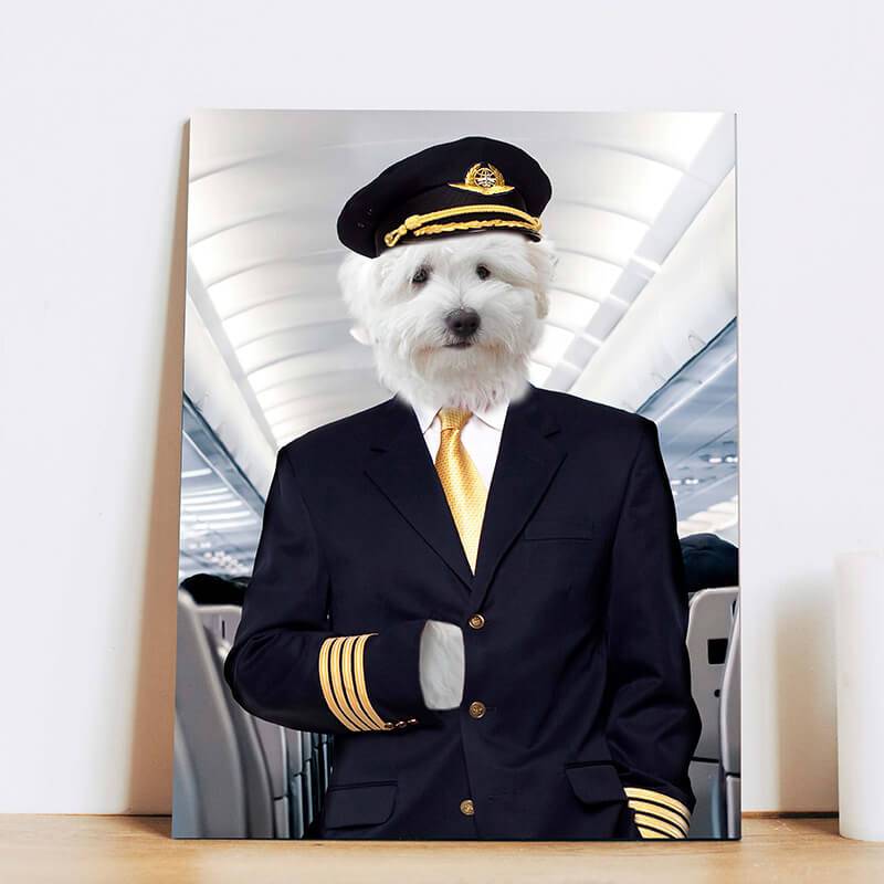 Flight Attendant Personalised Dog Prints Fancy Cat Portrait