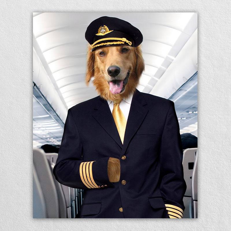 Flight Attendant Personalised Dog Prints Fancy Cat Portrait