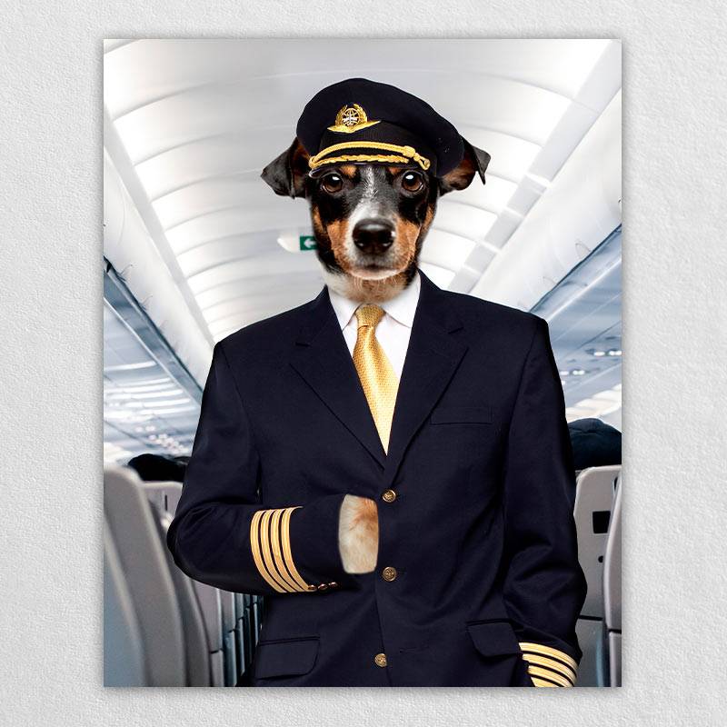 Flight Attendant Personalised Dog Prints Fancy Cat Portrait