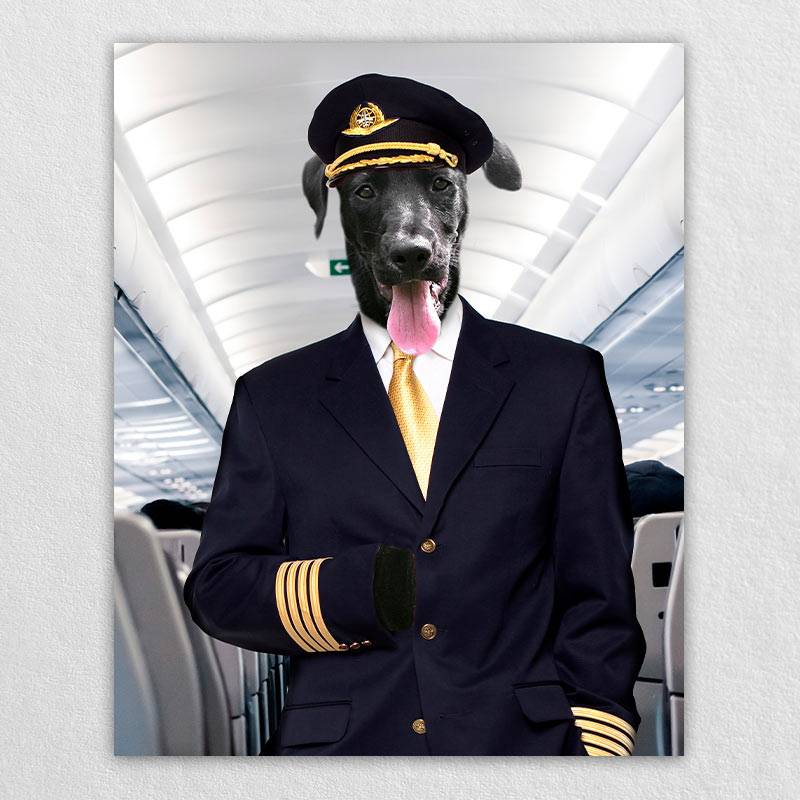 Flight Attendant Personalised Dog Prints Fancy Cat Portrait