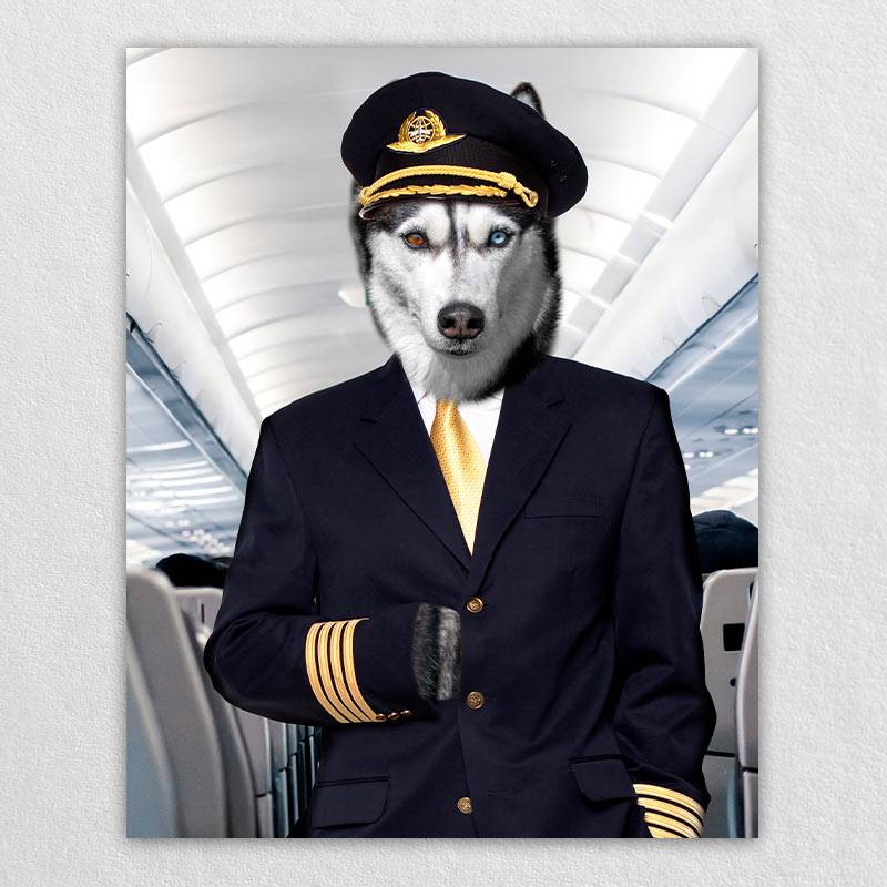 Flight Attendant Personalised Dog Prints Fancy Cat Portrait