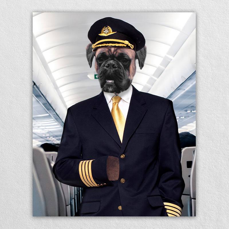 Flight Attendant Personalised Dog Prints Fancy Cat Portrait