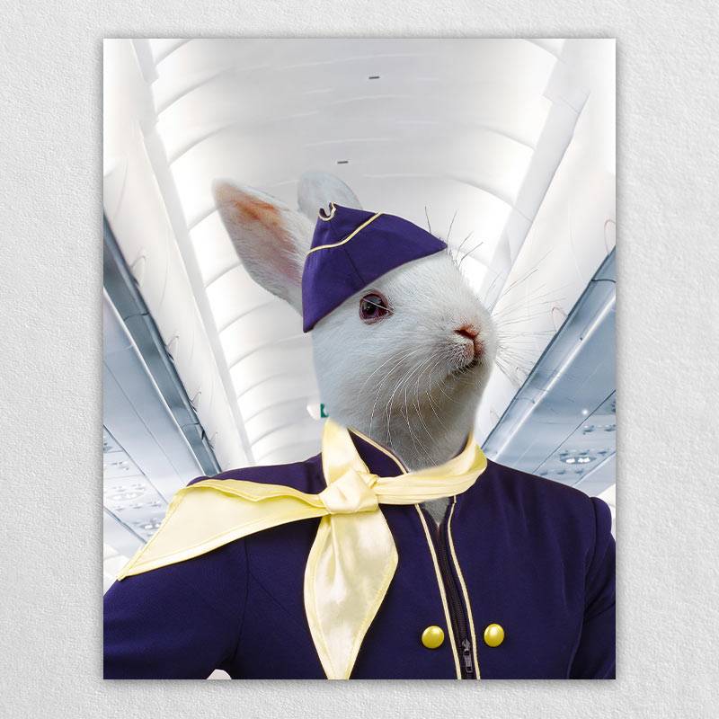 Flight Attendant Fancy Dog Portraits Cat And Dog Painting