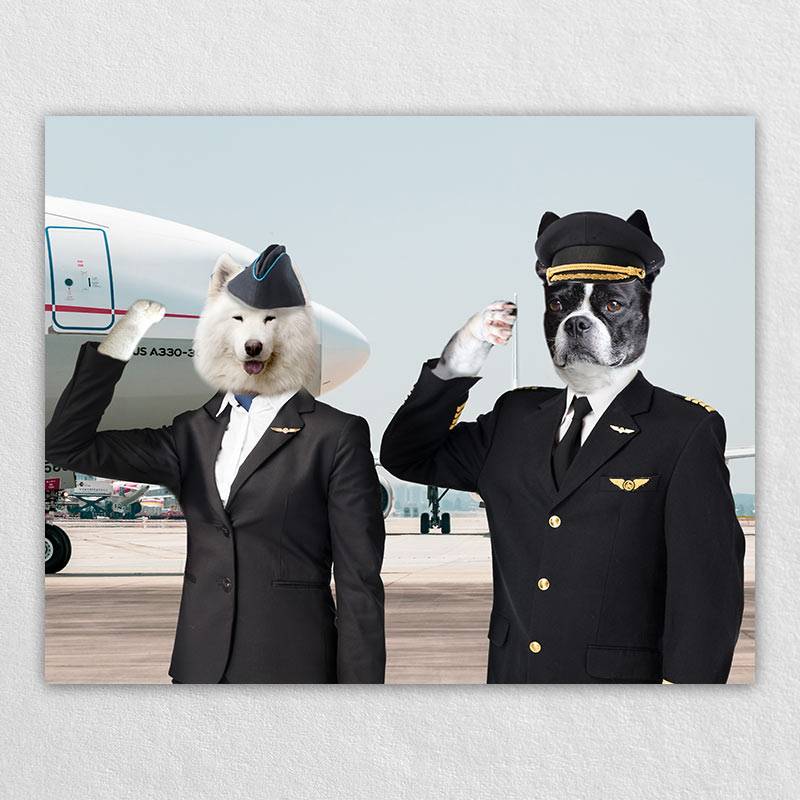 Flight Crew Cool Dog Paintings Canvas Pet