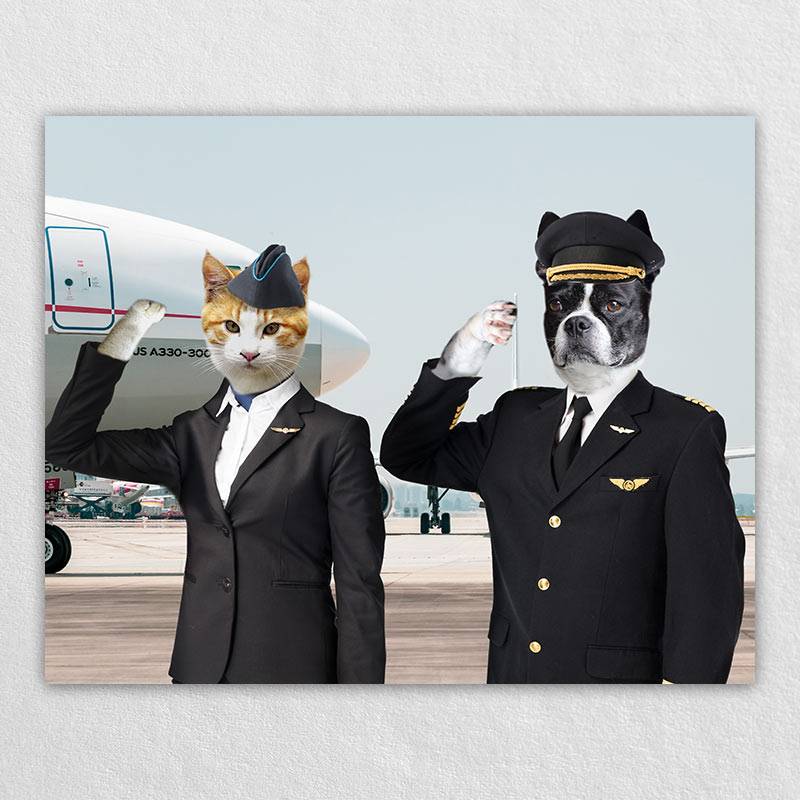 Flight Crew Cool Dog Paintings Canvas Pet