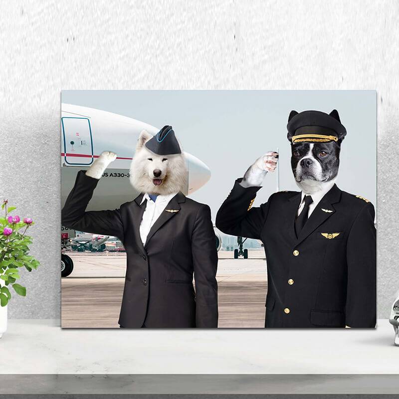 Flight Crew Cool Dog Paintings Canvas Pet