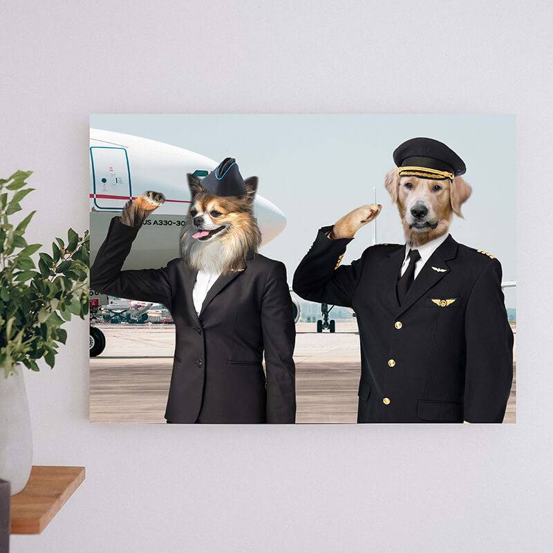 Flight Crew Cool Dog Paintings Canvas Pet