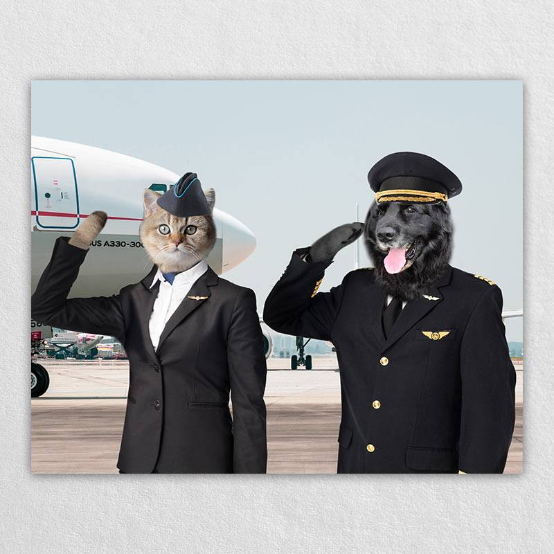 Flight Crew Cool Dog Paintings Canvas Pet