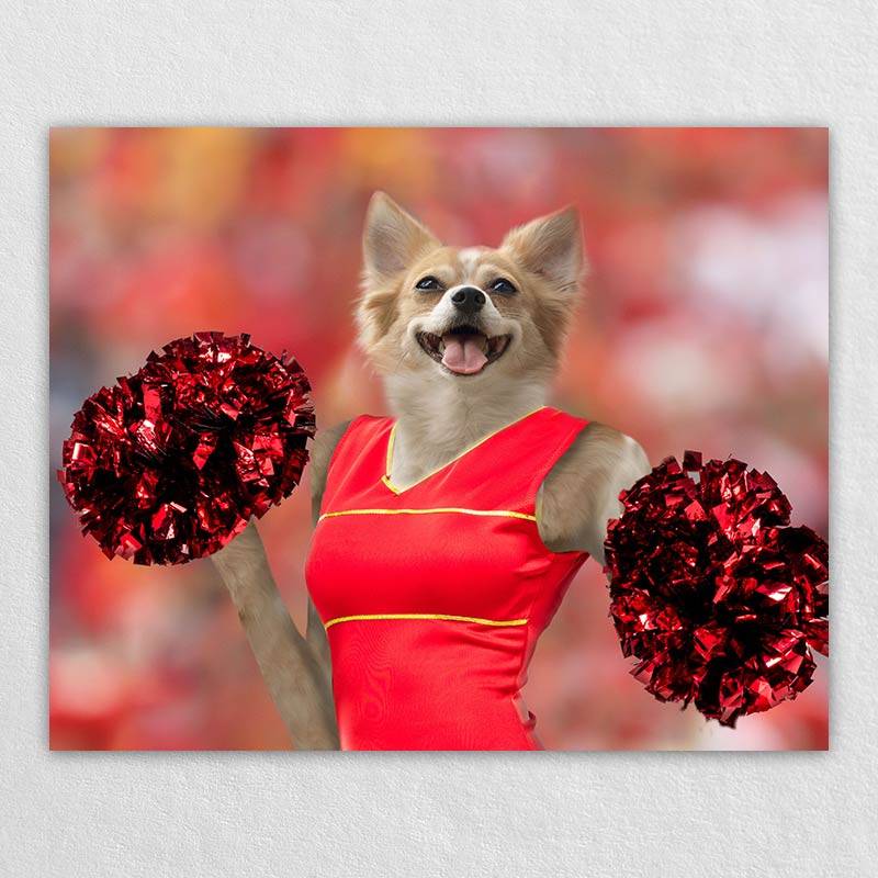 Cheerleader Performing Pet Photos On Canvas