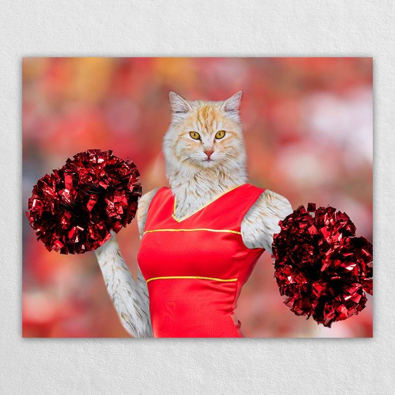 Cheerleader Performing Pet Photos On Canvas