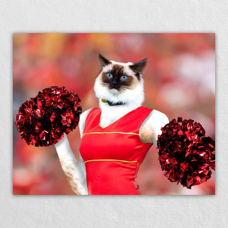 Cheerleader Performing Pet Photos On Canvas