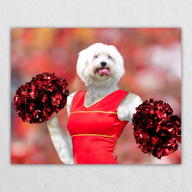 Cheerleader Performing Pet Photos On Canvas