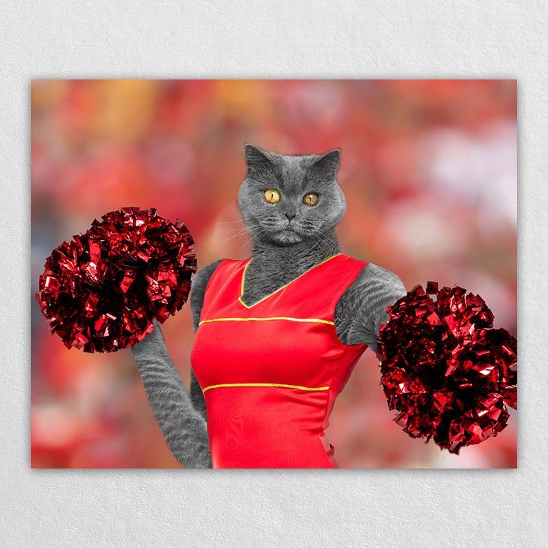 Cheerleader Performing Pet Photos On Canvas