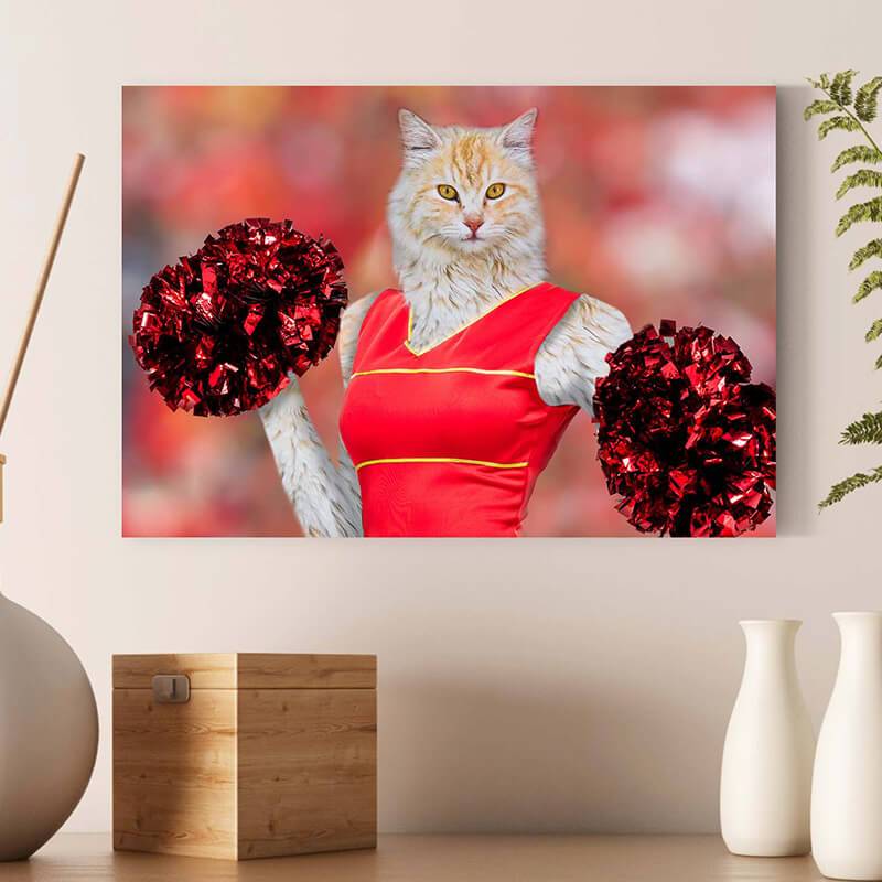 Cheerleader Performing Pet Photos On Canvas