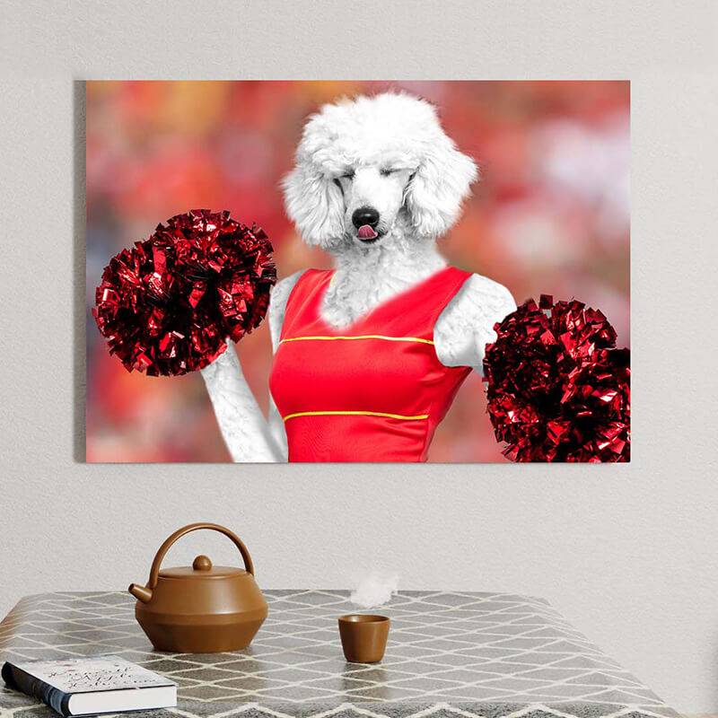 Cheerleader Performing Pet Photos On Canvas