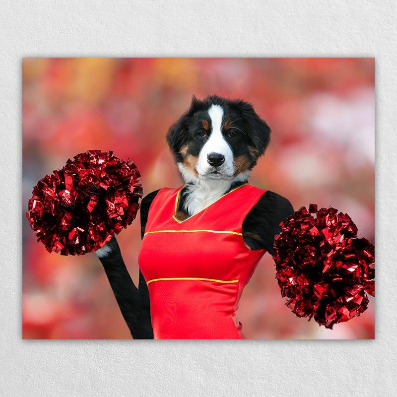 Cheerleader Performing Pet Photos On Canvas