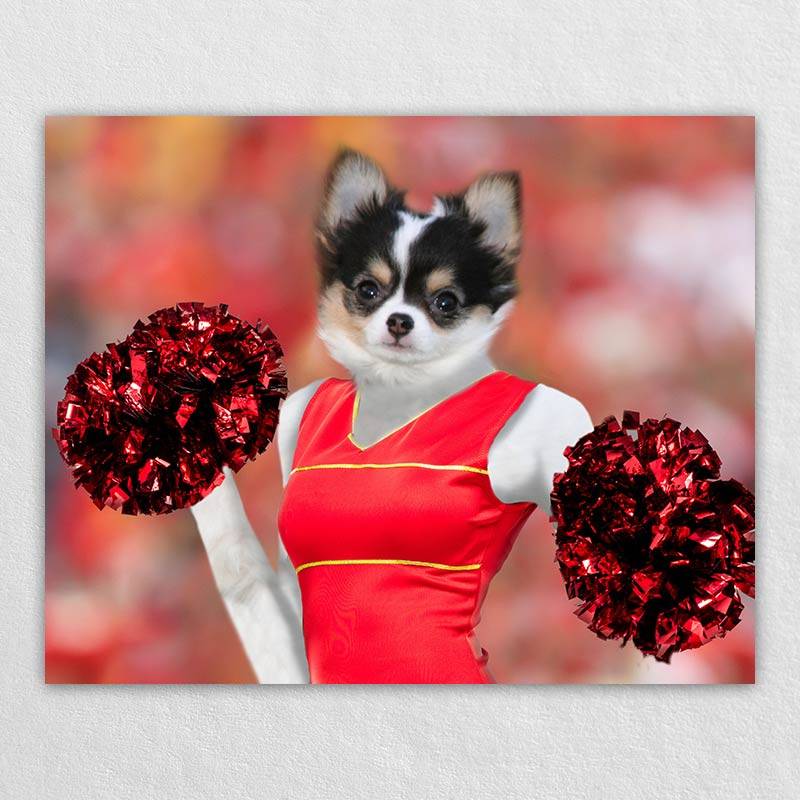 Cheerleader Performing Pet Photos On Canvas