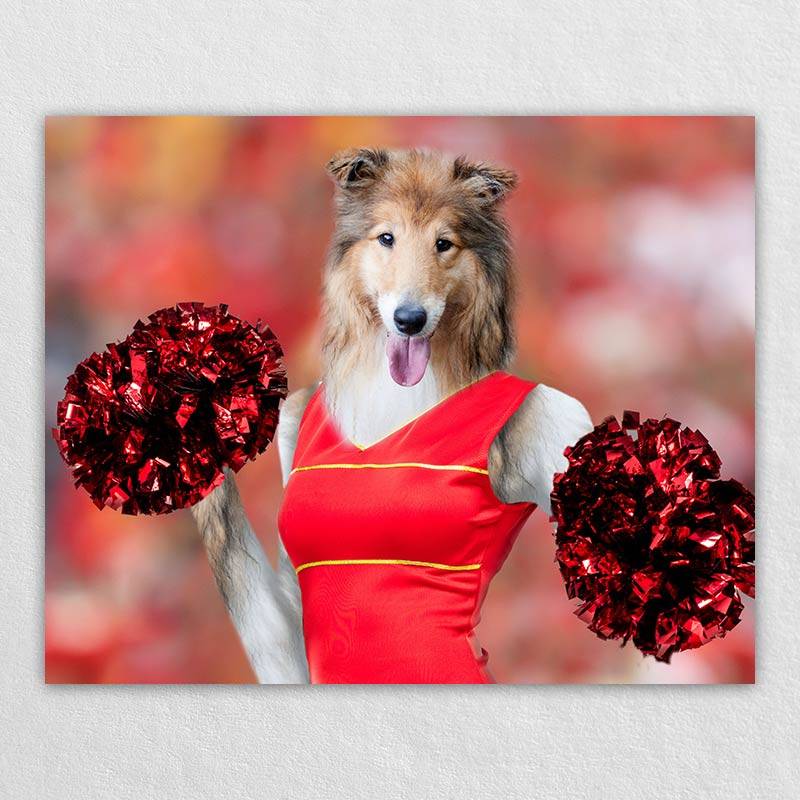 Cheerleader Performing Pet Photos On Canvas