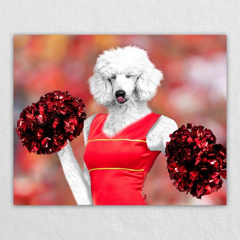 Cheerleader Performing Pet Photos On Canvas