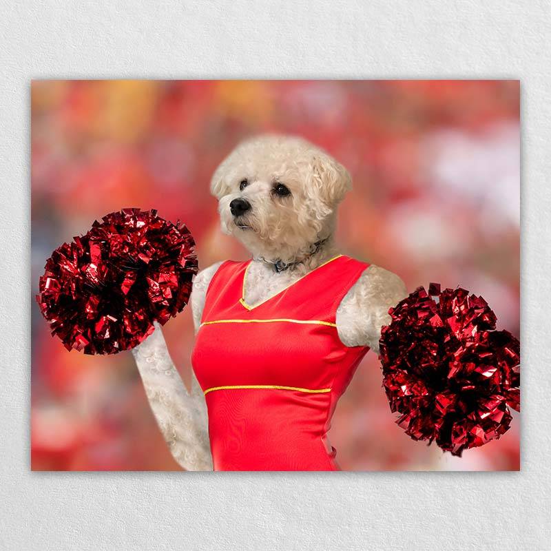 Cheerleader Performing Pet Photos On Canvas