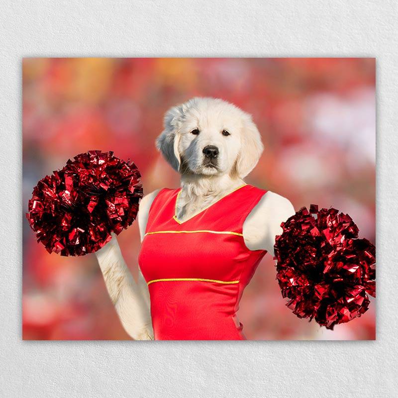 Cheerleader Performing Pet Photos On Canvas