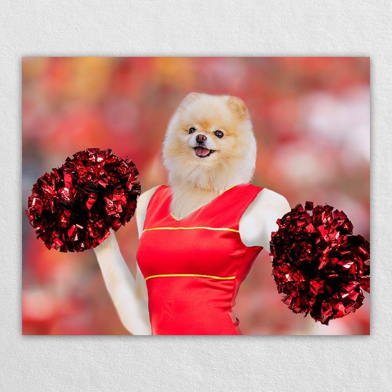 Cheerleader Performing Pet Photos On Canvas