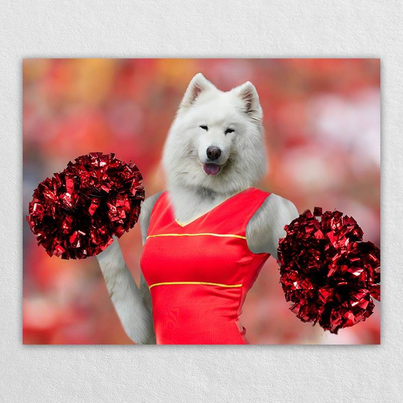 Cheerleader Performing Pet Photos On Canvas