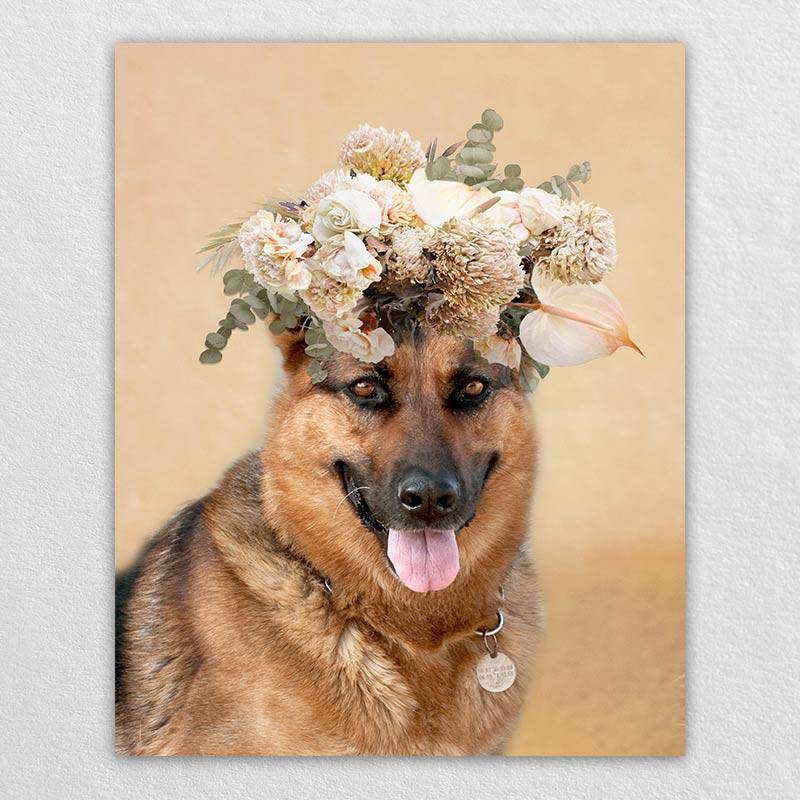 Elegant Custom Pet Portraits Wall Art Canvas