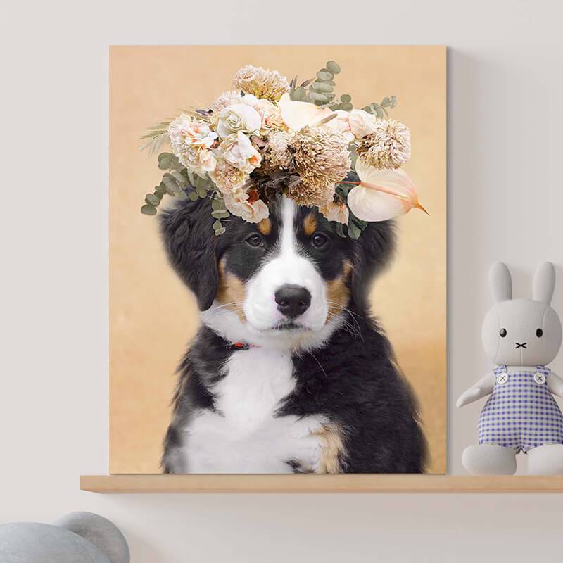 Elegant Custom Pet Portraits Wall Art Canvas