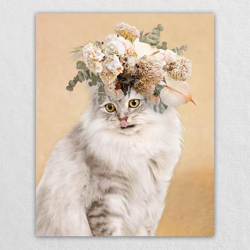 Elegant Custom Pet Portraits Wall Art Canvas