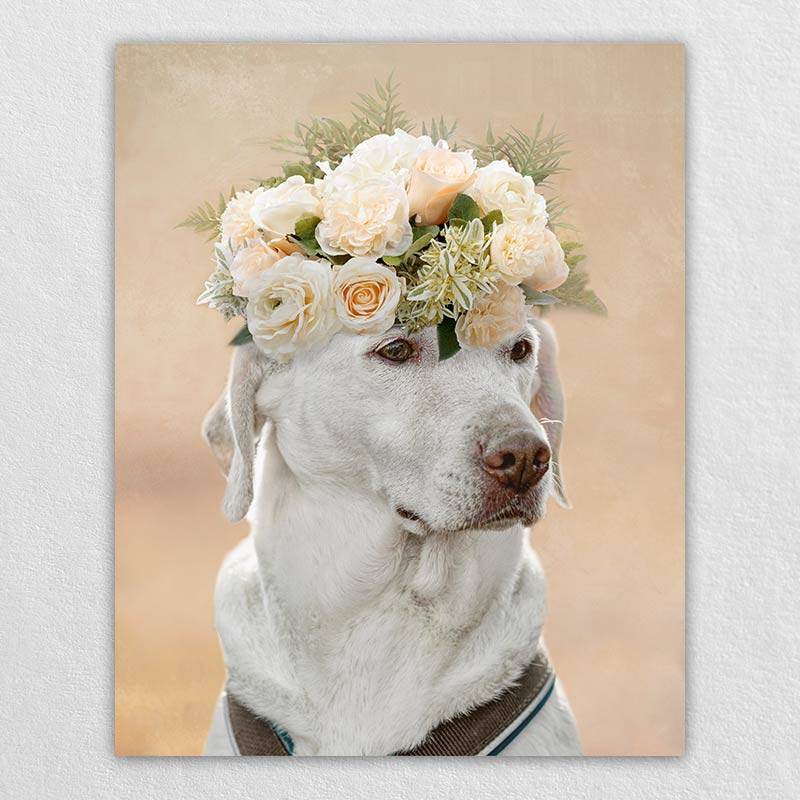 Roses Crown Animal Portraits Drawings Canvas Art