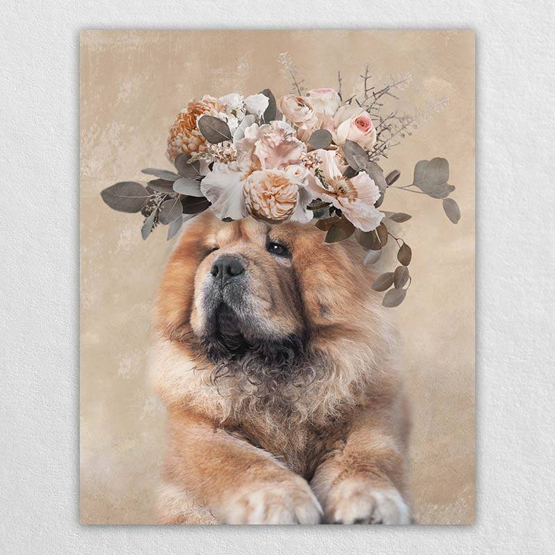 Pet Blossom Flower Crown Custom Canvas Wall Art