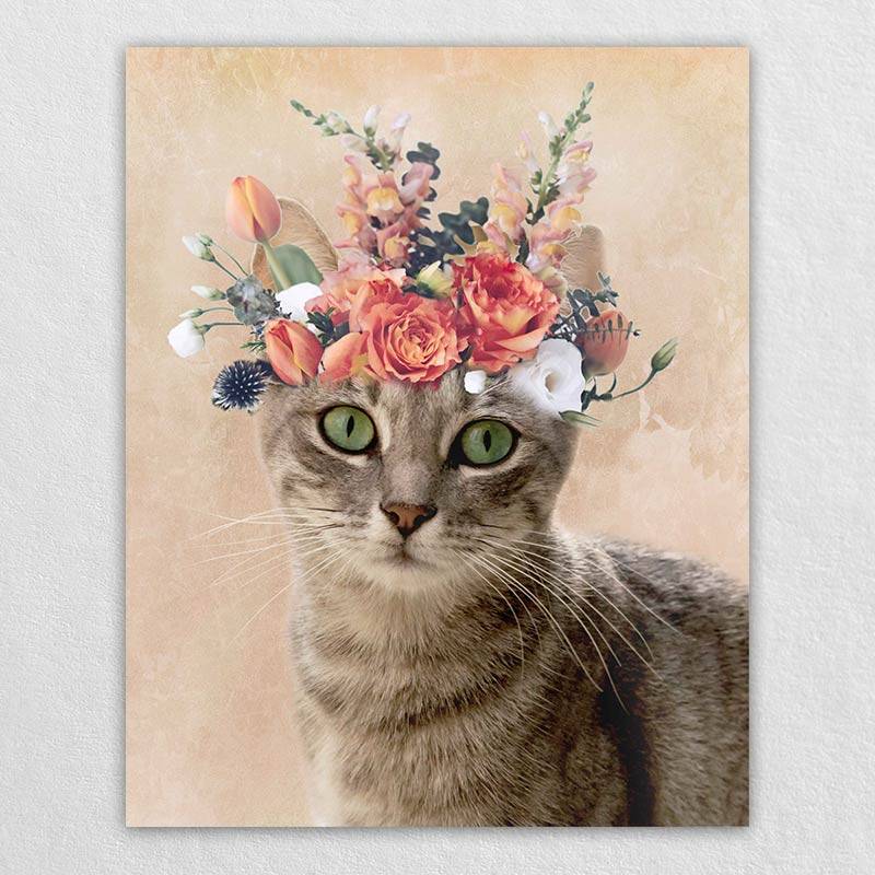 Pet Dog Portrait Art Cat Canvas Wall Art