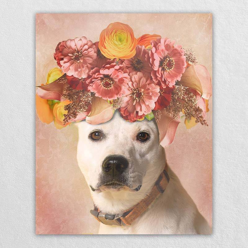 Pet Portraits In Oil Flower Canvas Wall Art