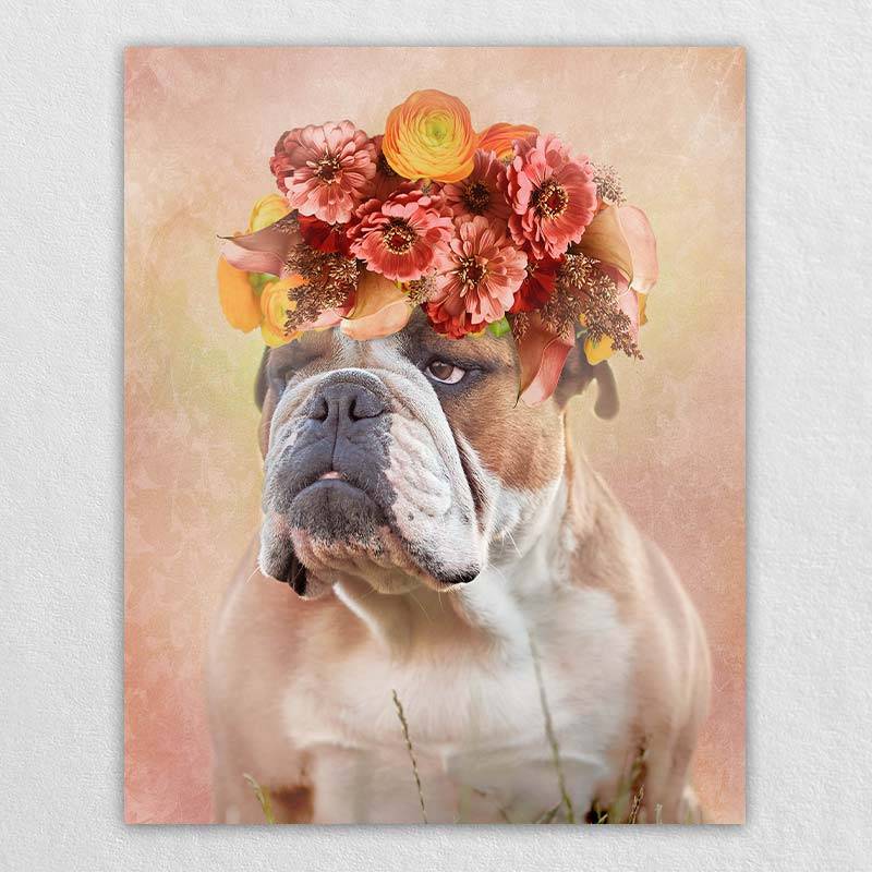 Pet Portraits In Oil Flower Canvas Wall Art