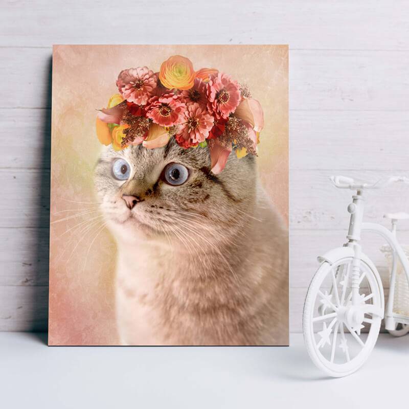 Pet Portraits In Oil Flower Canvas Wall Art