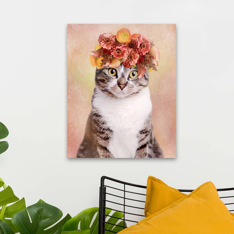 Pet Portraits In Oil Flower Canvas Wall Art