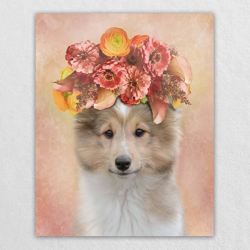 Pet Portraits In Oil Flower Canvas Wall Art