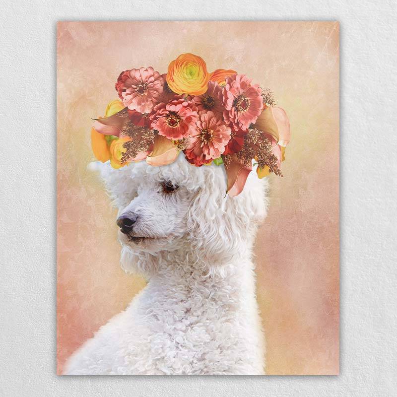 Pet Portraits In Oil Flower Canvas Wall Art