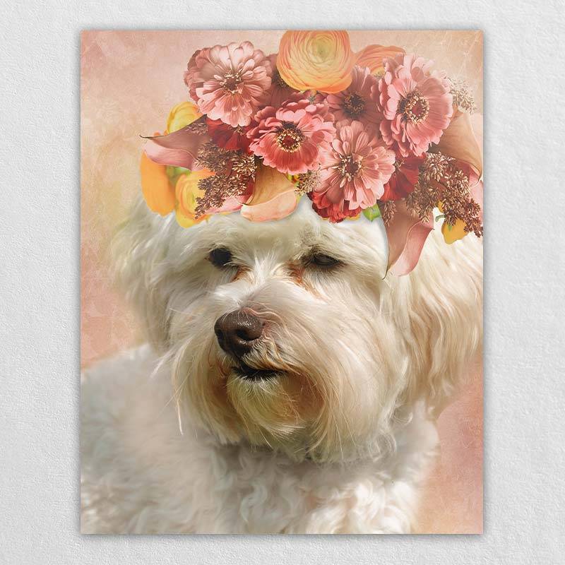 Pet Portraits In Oil Flower Canvas Wall Art