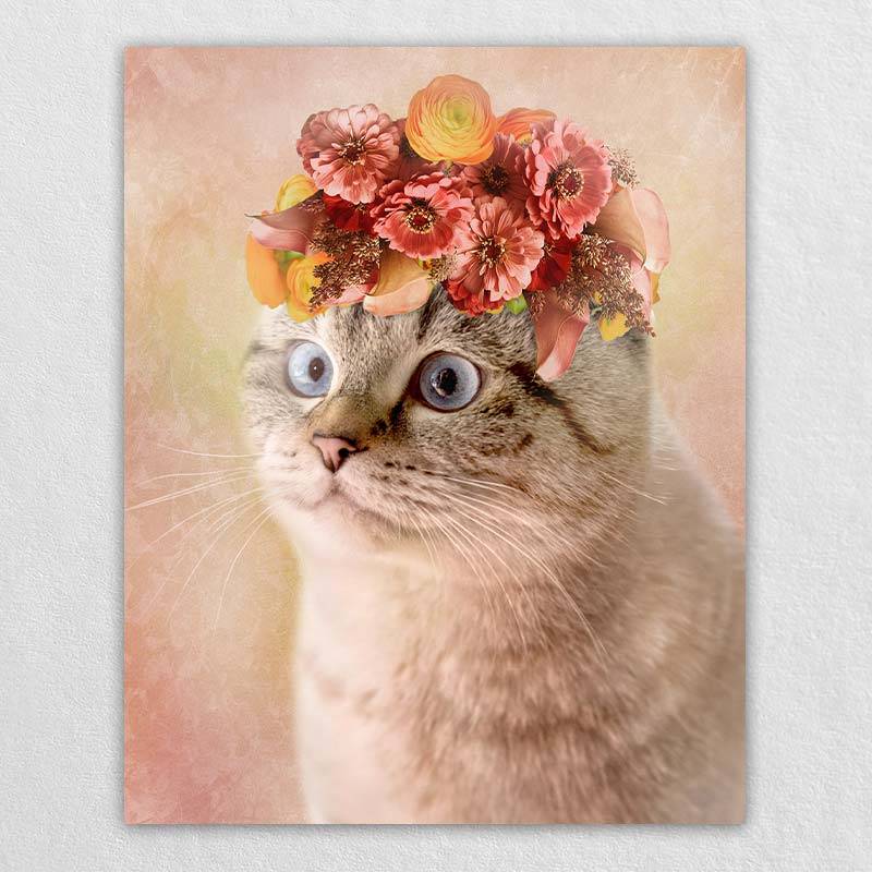 Pet Portraits In Oil Flower Canvas Wall Art