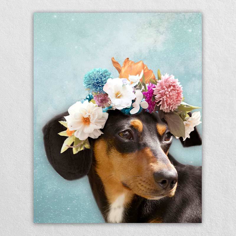 Floral Crown Cute Pet Drawing