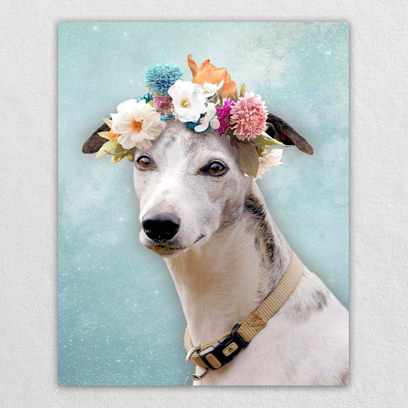 Floral Crown Cute Pet Drawing