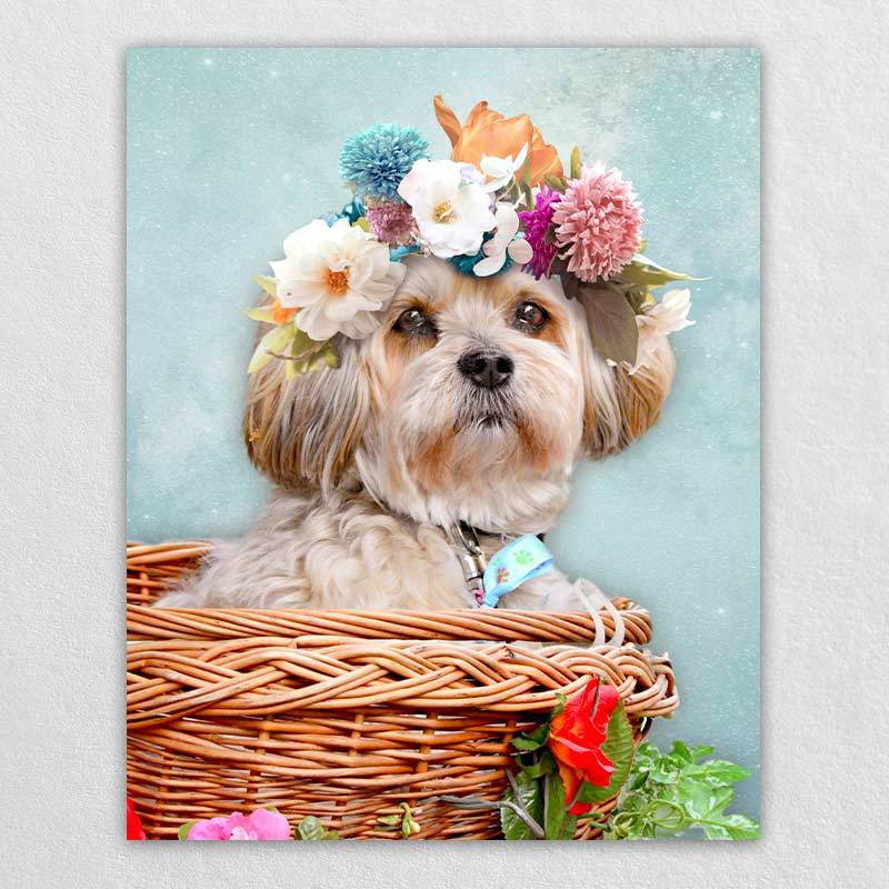 Floral Crown Cute Pet Drawing