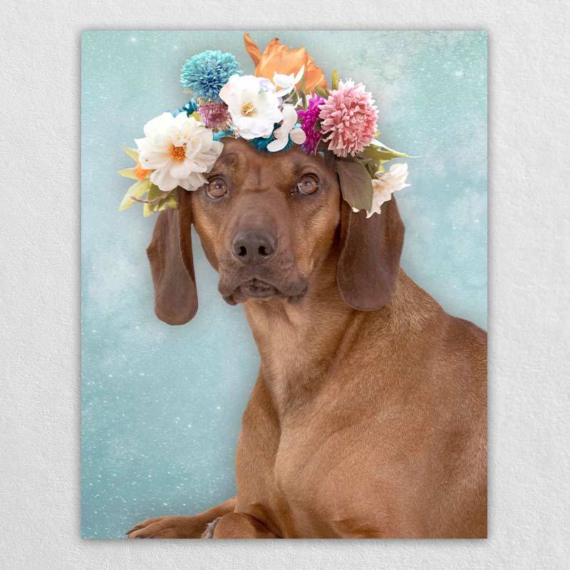 Floral Crown Cute Pet Drawing