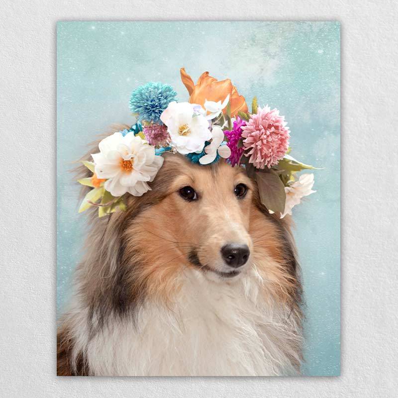 Floral Crown Cute Pet Drawing