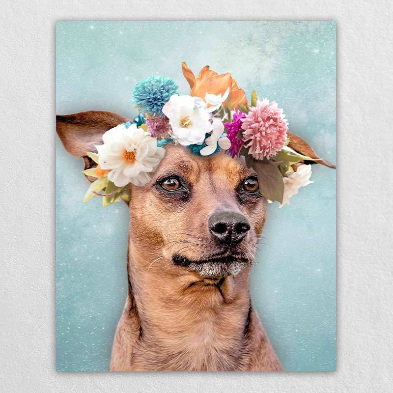 Floral Crown Cute Pet Drawing