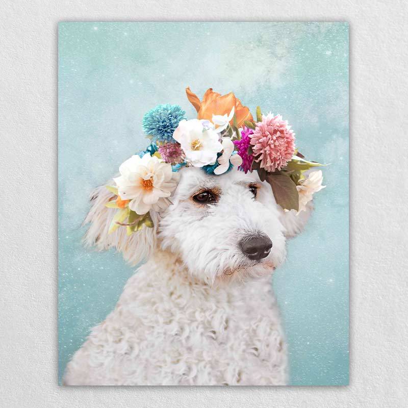 Floral Crown Cute Pet Drawing