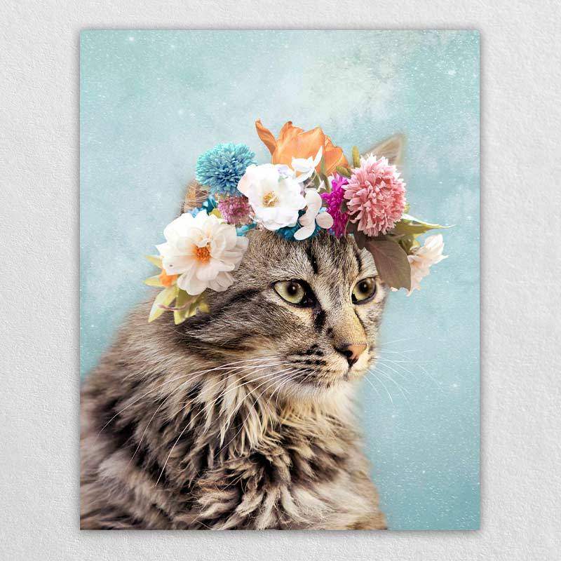 Floral Crown Cute Pet Drawing