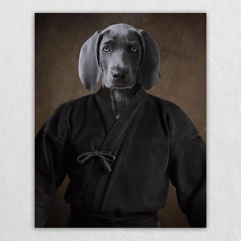 Warrior Customizable Dog Portrait Cool Canvas Art